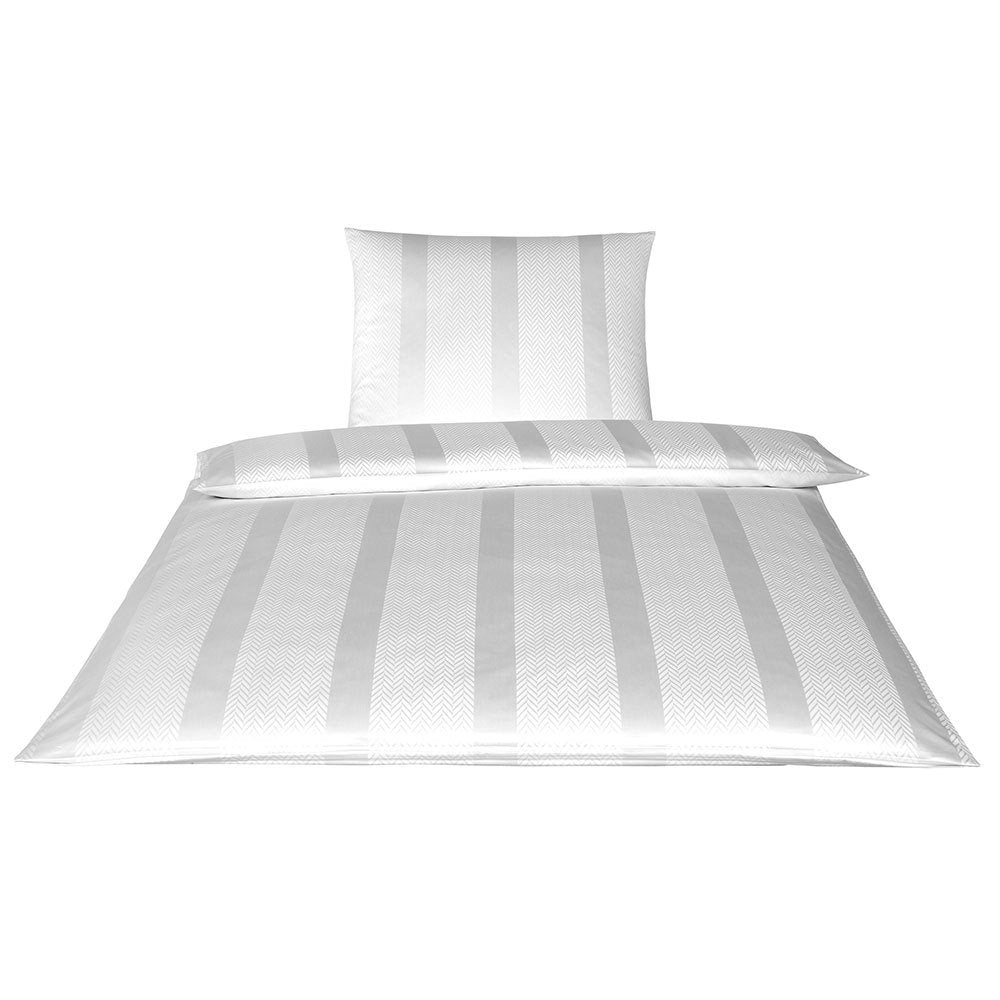 elegante 2058 - Metropolis Mako-Satin Bettwäsche 200x220 + 2X 80x80 weiss - 0