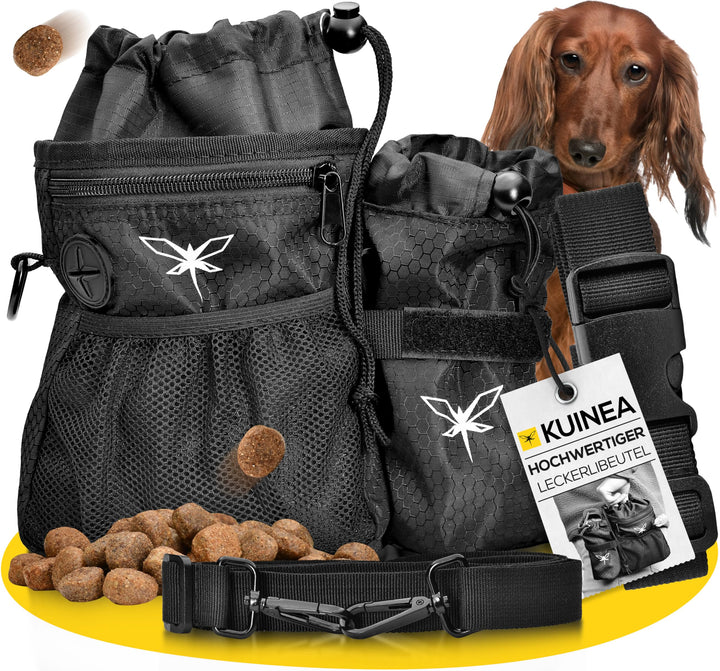 KUINEA® Leckerlitasche für Hunde - 4 Tragevarianten - Praktische Gassi Tasche Hund, Hundeleckerli Ta