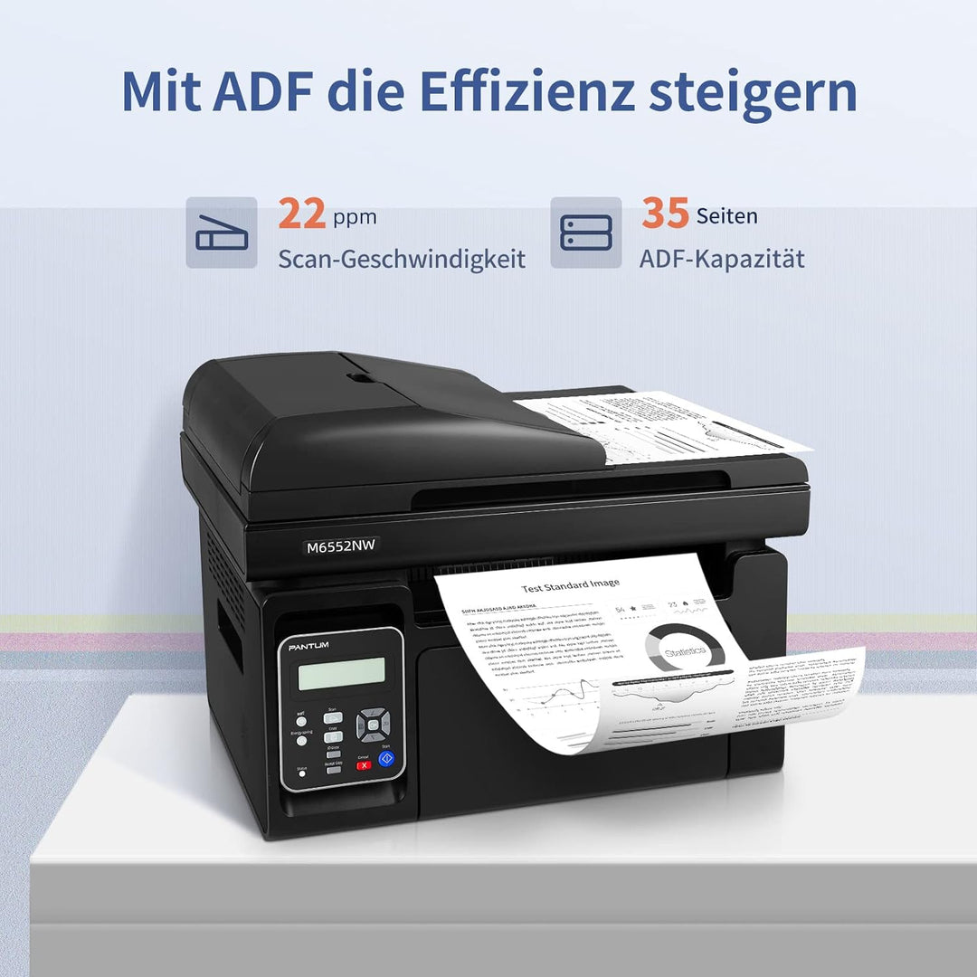 PANTUM M6558NW Multifunktions-Laserdrucker (Drucker, Scanner, Kopierer, Netzwerk, WLAN, Airprint) 3-