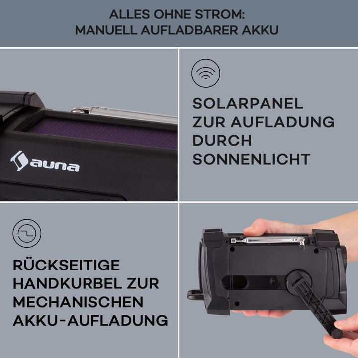 Auna Dab, FM/Dab/Dab+, tragbares Radio mit Bluetooth, Stereo-Lautsprecher, AUX-Leistung mit LCD-Disp
