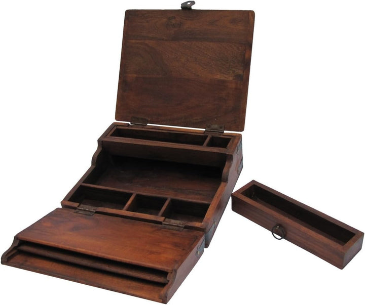 TG,LLC Treasure Gurus Holz-Schreibtisch, Antik, Tragbar, 26.8 cm x 22.9 cm x 8.9 cm