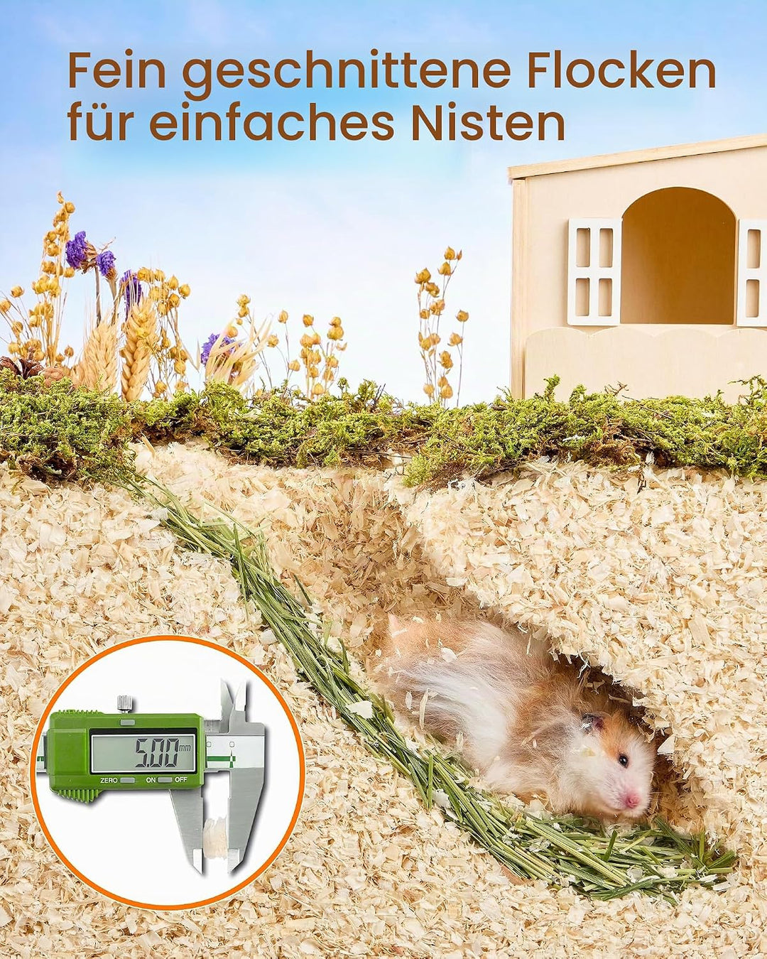 Natürliche Espenholzspäne 35L Staubarm Saugfähig für Hamster Kleintiere | 100% reines Espenholz, sta