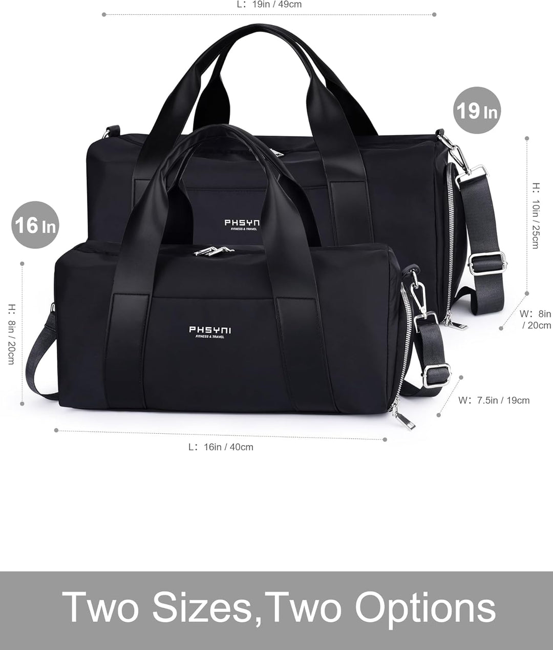 19 Zoll Sporttasche Reisetasche für Damen,wasserdichte Handgepäcktasche,Trainingstasche für Reisen S