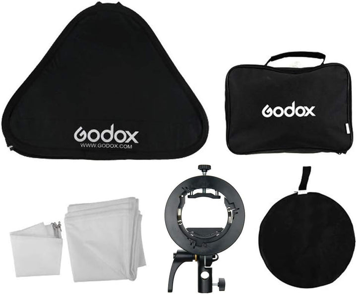 Godox Softbox 81,3 x 81,3 cm mit Godox S2 S-Type Speedlite Halterung, Bowens Mount Portable Softbox