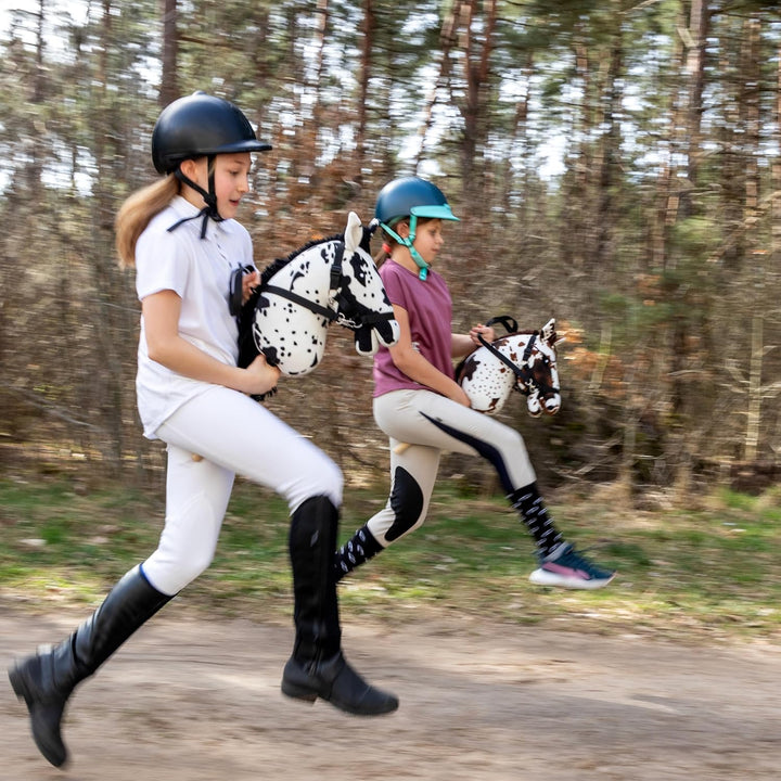 SKIPPI Hobby Horse Braunschecke, Steckenpferd mit Halfter und Zügeln im Set, Schecke Hobby Horsing P
