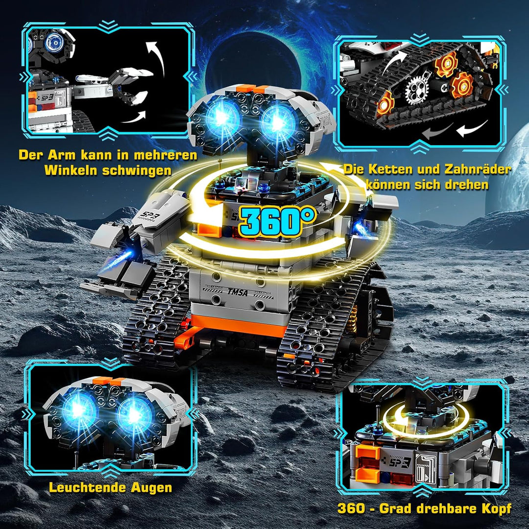 Technik Roboter Kinder, 5-in-1 Ferngesteuerte Robot Programmierbarer mit App & Fernsteuerung, Techni