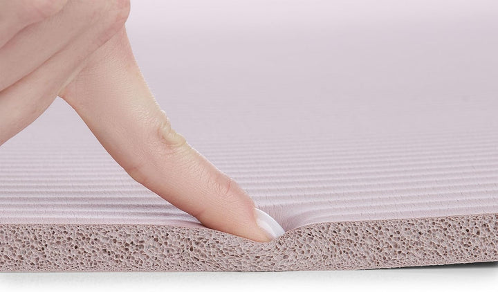 HyperMotion Yogamatte NBR 183x61x1,5 cm Altrosa, Extra Dick 15 mm, Rutschfest, mit Trage- und Stretc