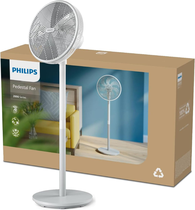 Philips Standventilator Serie 2000. Stark & superleise mit SilentWings Technologie. 19 dB. 2-in-1-Ti