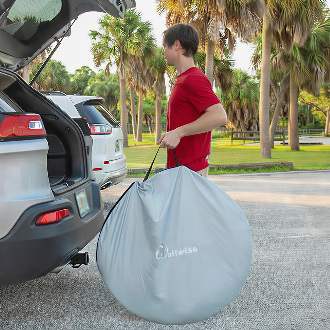 Wolfwise Pop Up Strandmuschel für 6 Personen, Sofort Aufbau, UV-Schutz 50+, Wasserabweisend, Belüfte