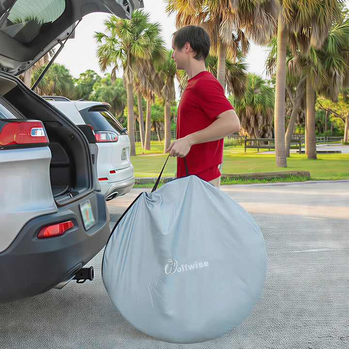 Wolfwise Pop Up Strandmuschel für 6 Personen, Sofort Aufbau, UV-Schutz 50+, Wasserabweisend, Belüfte