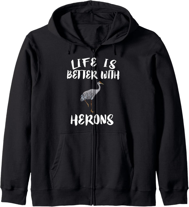 Life Is Better With Herons Bird Animal Gift Kapuzenjacke