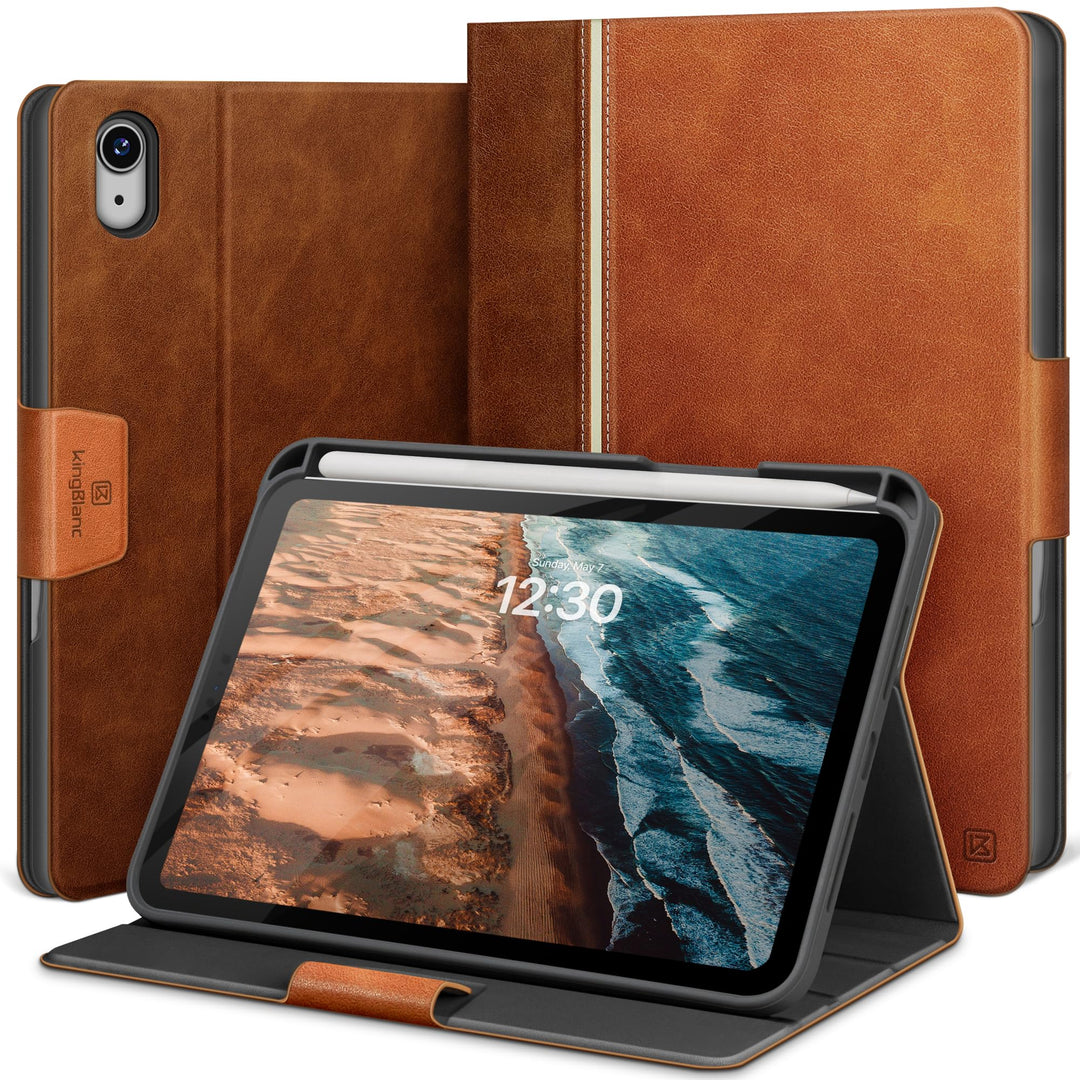 KingBlanc für iPad mini 7 Hülle (A17 Pro) 8,3 Zoll 2024, iPad mini 6 Hülle 2021 mit Stifthalter, Veg