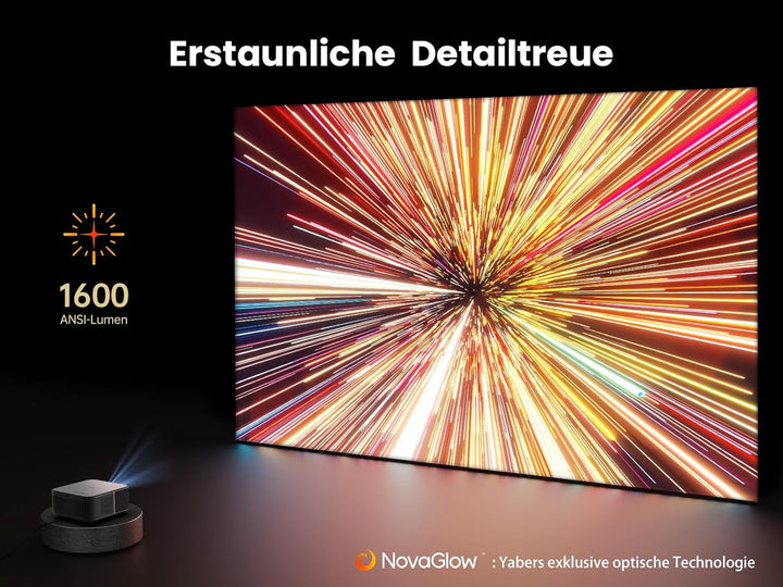 Yaber K3 Smart Beamer 【1600 ANSI & Google TV & Sound by JBL】 Tageslicht Beamer mit WiFi 6 & Bluetoot