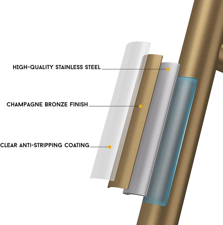 Goldenwarm 15 Stück Möbelgriffe Champagner Gold Schrankgriffe Vintage Küchengriffe 160mm Gold Griffe