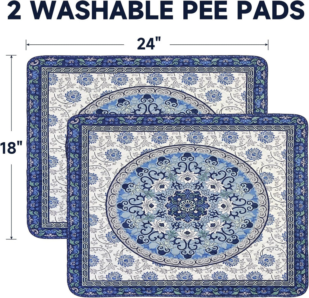 Washable Pee Pads for Dogs, 2 Pack Reusable Puppy Pads 45×60cm Super Absorbent Quick Dry Dog Trainin