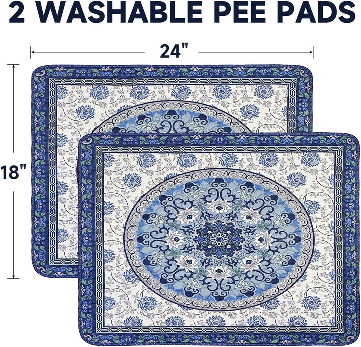 Washable Pee Pads for Dogs, 2 Pack Reusable Puppy Pads 45×60cm Super Absorbent Quick Dry Dog Trainin