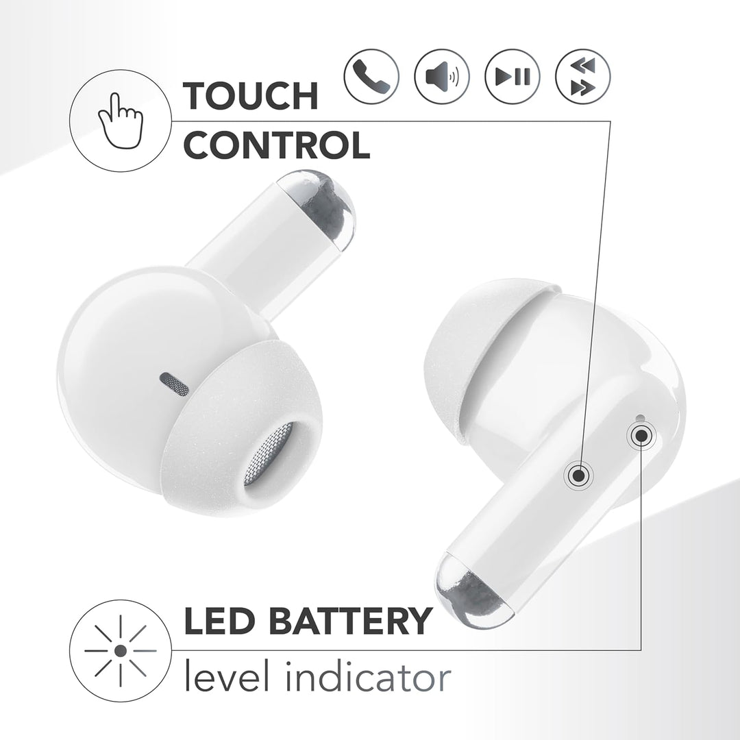 Music Sound Drift Bluetooth In-Ear-Kopfhörer kabellos mit kompaktem, farbenfrohem Case, Auto-Pairing