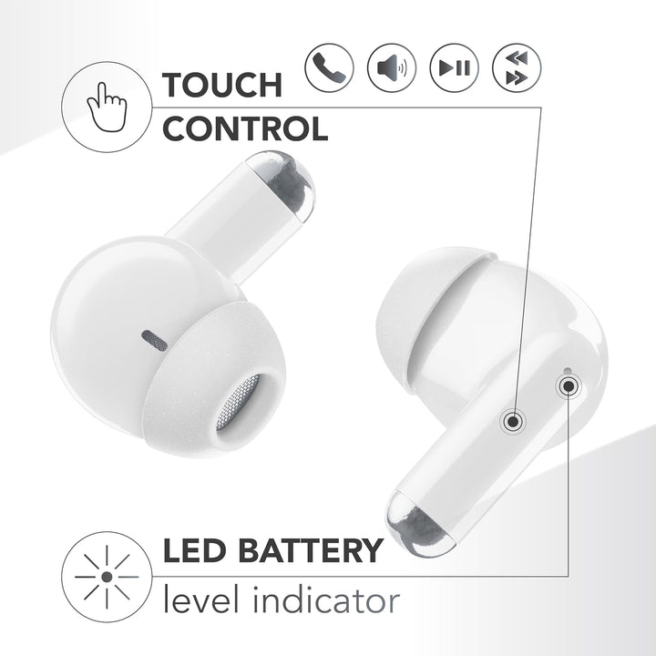 Music Sound Drift Bluetooth In-Ear-Kopfhörer kabellos mit kompaktem, farbenfrohem Case, Auto-Pairing