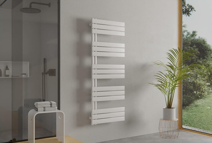 Design Badheizkörper Handtuchwärmer D16W in Weiss - Grösse wählbar, Grösse:1600x500mm, Anschlussgarn