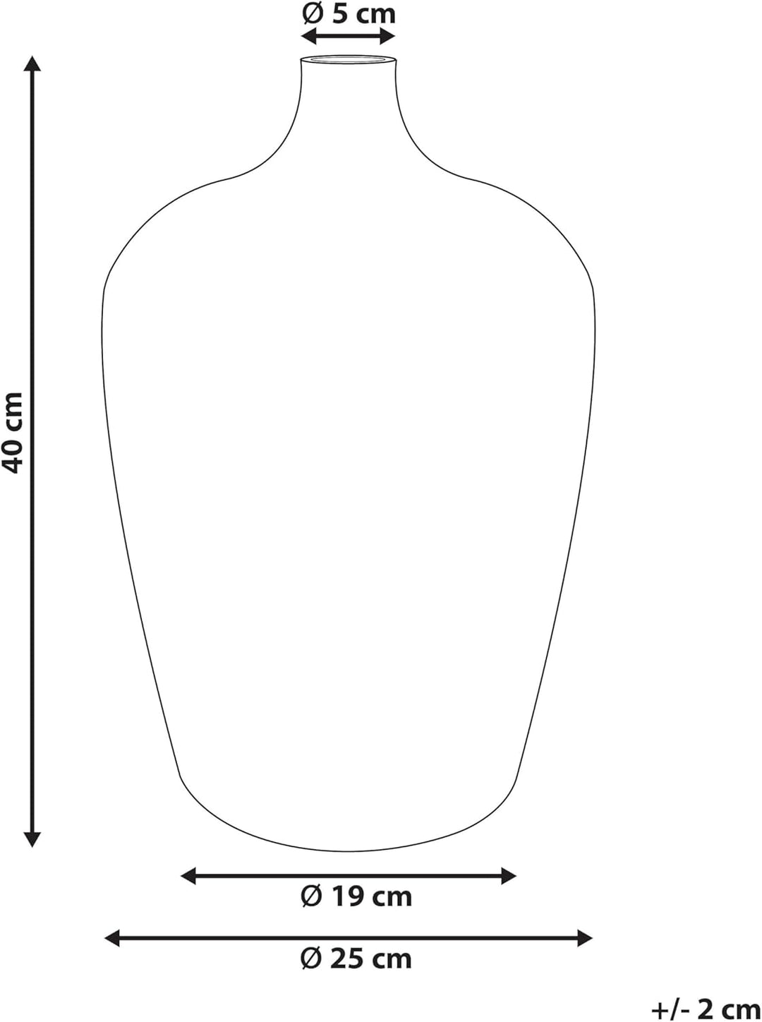 Handgefertigte dekorative Blumenvase 40 cm Glas in Silber Kachori