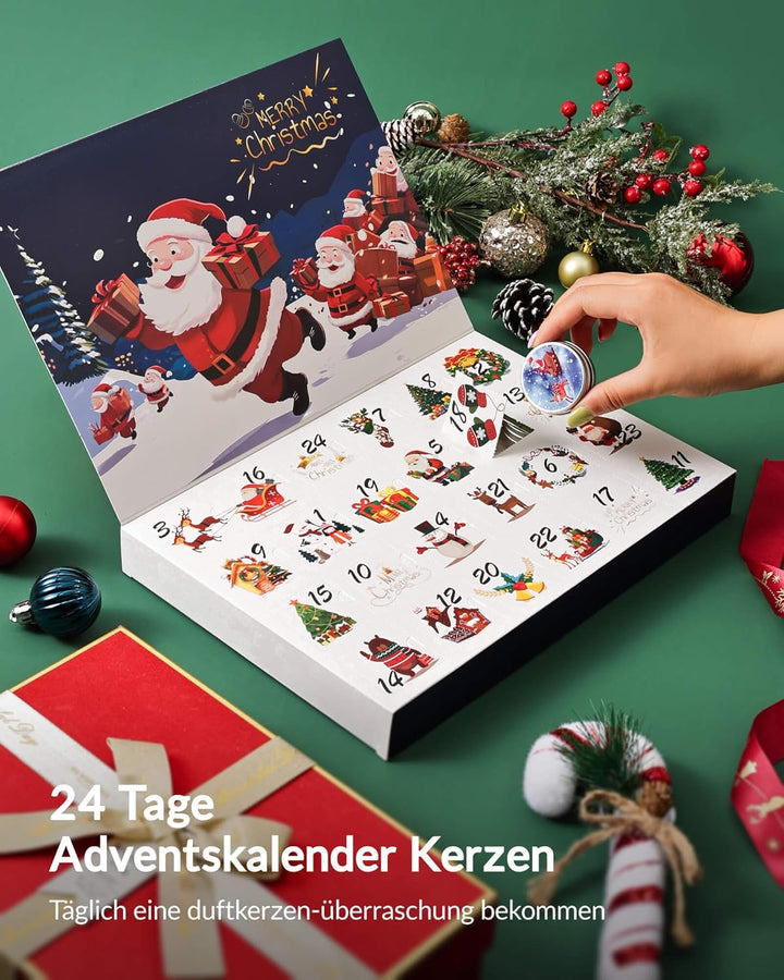 Moyel 24 Stück Adventskalender Kerzen 2025 Adventskalender 2025 Frauen Romantische Weihnachtskalende