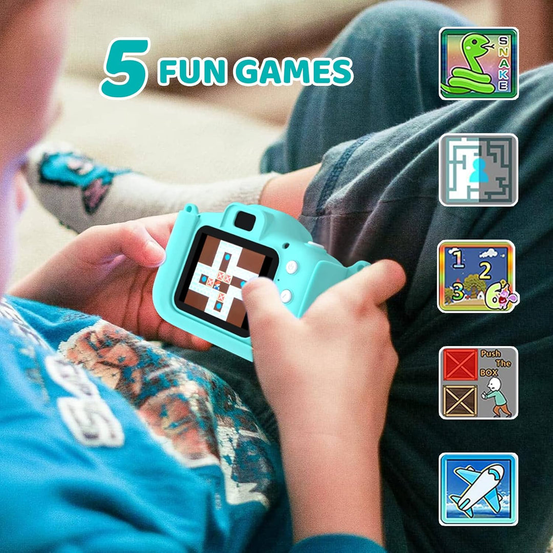 Kinder Kamera, 2.0”Display Digitalkamera ，Geschenke für 3 4 5 6 8 7 9 10 11 12Jahre Jungen und mädch