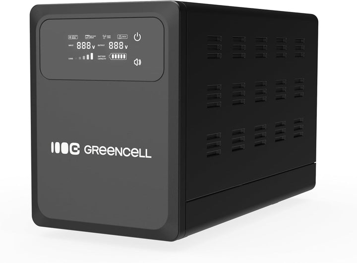 Green Cell USV 1200W 2000VA PowerCore, Notstromversorgung mit LCD Display, AVR UPS mit Reiner Sinusw