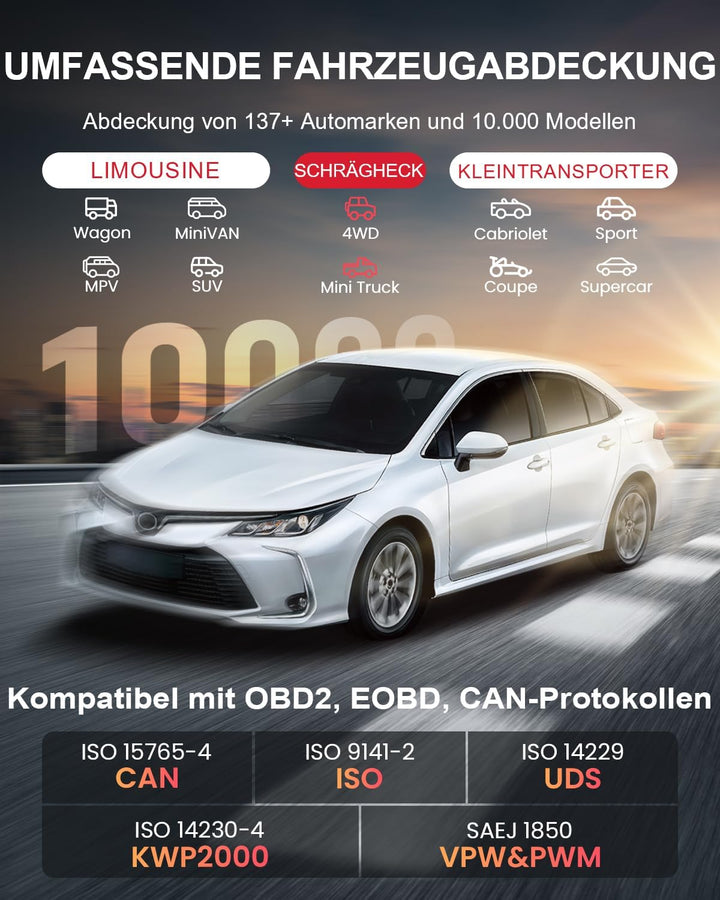 thinkcar OBD2 Diagnosegerät, ThinkScan Plus S4 Diagnosegerät Auto Mit 5 Systemdiagnosen(ECM+ABS+SRS+