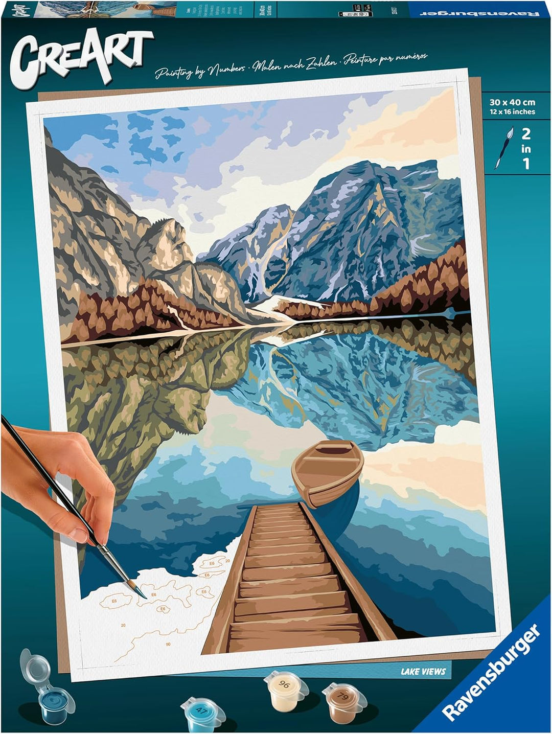 Ravensburger CreArt - Malen nach Zahlen 23612 - Lake Views- Malen nach Zahlen Erwachsene - ab 12 Jah