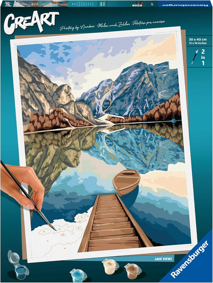 Ravensburger CreArt - Malen nach Zahlen 23612 - Lake Views- Malen nach Zahlen Erwachsene - ab 12 Jah