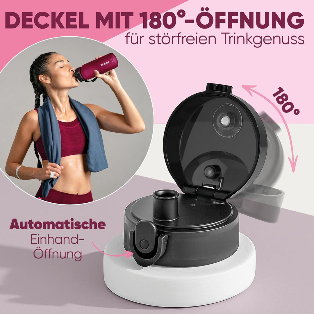 Blumtal Premium Trinkflasche 1l - bruchsichere & auslaufsichere Trinkflasche Sport & Outdoor - Sport