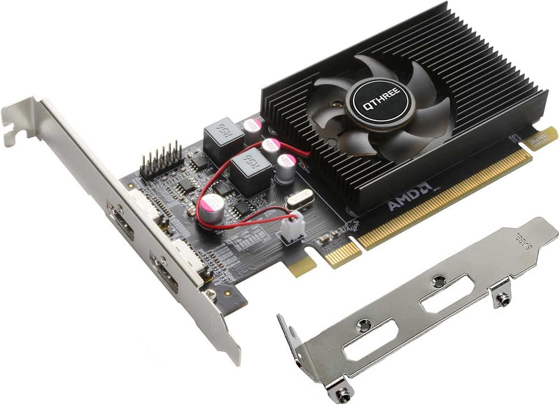 QTHREE Radeon HD 6570 1GB DDR3 2X HDMI Grafikkarte, Low Profile, PCI-Express 2.0 x16, Computer GPU,