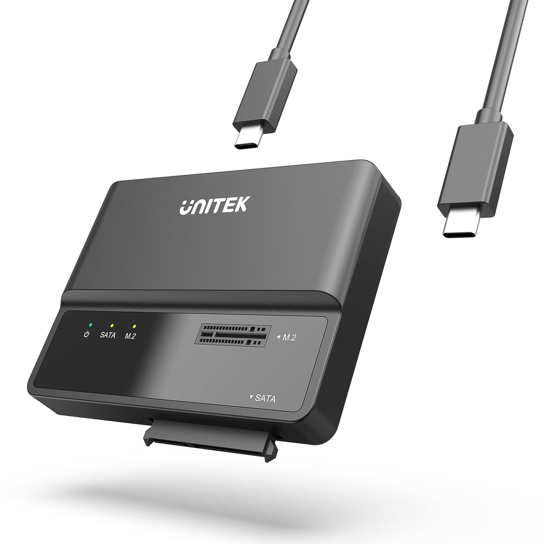 Unitek M.2 SATA Festplattengehäuse Adapter - 2 in 1Tragbarer M.2 Nvme Gehäuse SSD Type C Externes Fe