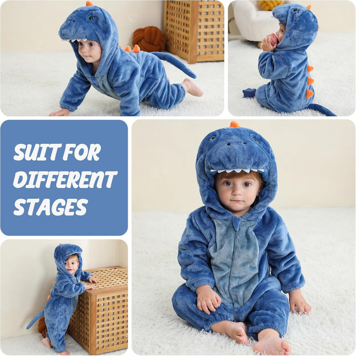 COOKY.D Unisex Winter Hooded Romper Jumpsuit 2-36 Months 3-6 Monate Blau, 3-6 Monate Blau