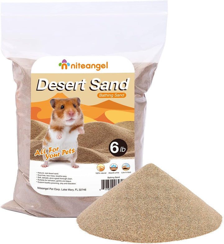 Niteangel Hamster Wüstenbad Sand | Staubfreier Badesand oder Streusand für Hamster, Chinchillas, Ger