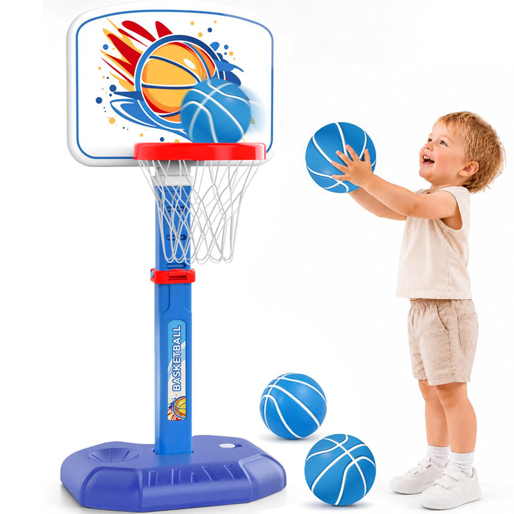 YESHIN Basketballkorb Kinder Indoor Outdoor Blau, Blau