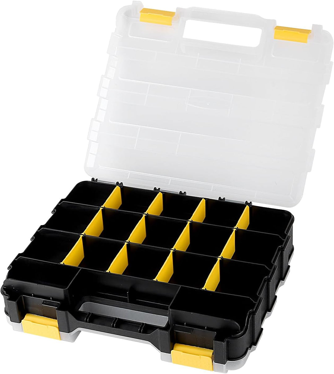 2 x Doppelseitige Hardware-Werkzeugkästen, Schraubensortierbox mit 34 Fächern, Kleinteile-Organizer