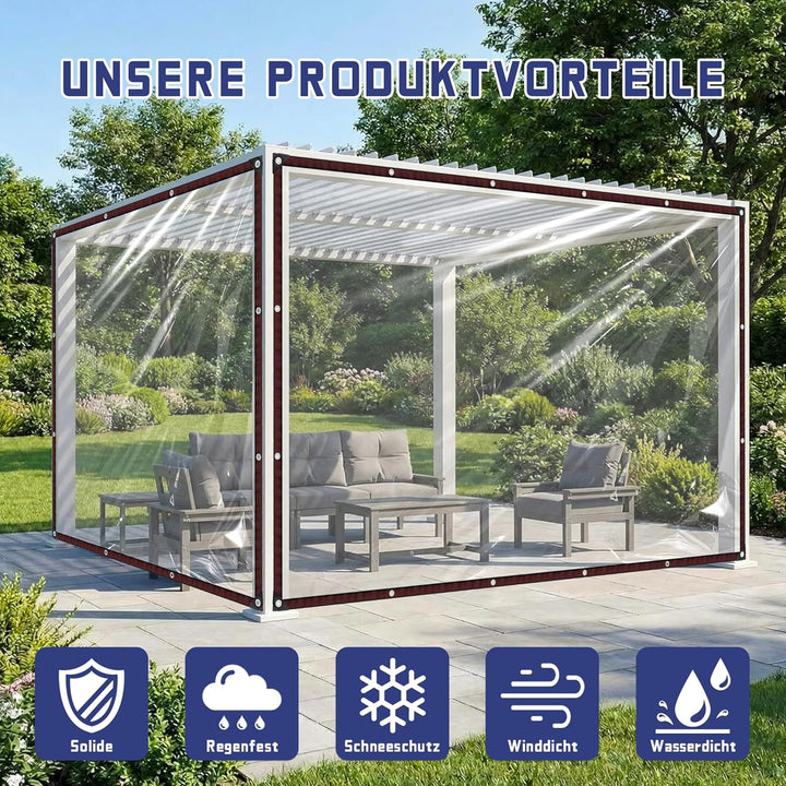 QOFLY Plane Transparent Mit öSen 2x2m | Abdeckplane Durchsichtig FüR AussEnbereich wasserdichte Foli