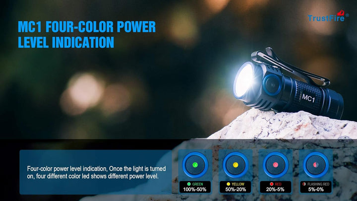 TrustFire MC1 Led Taschenlampe 1000 Lumen Taschenlampe Led Aufladbar 4 Modi EDC Taschenlampe mit Cli
