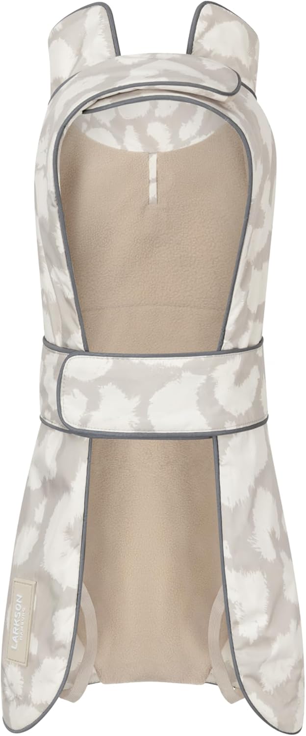 Larkson Hundemantel Beige Leo - Jonte - Regenmantel für Kleine &amp; Mittelgrosse Hunde - 10000 mm Wasse