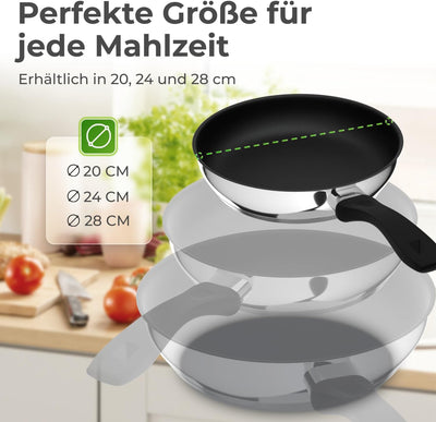 KLAMER Bratpfanne 20cm, antihaftbeschichtete Induktions-Pfanne, Premium Beschichtung, hochwertige Pr