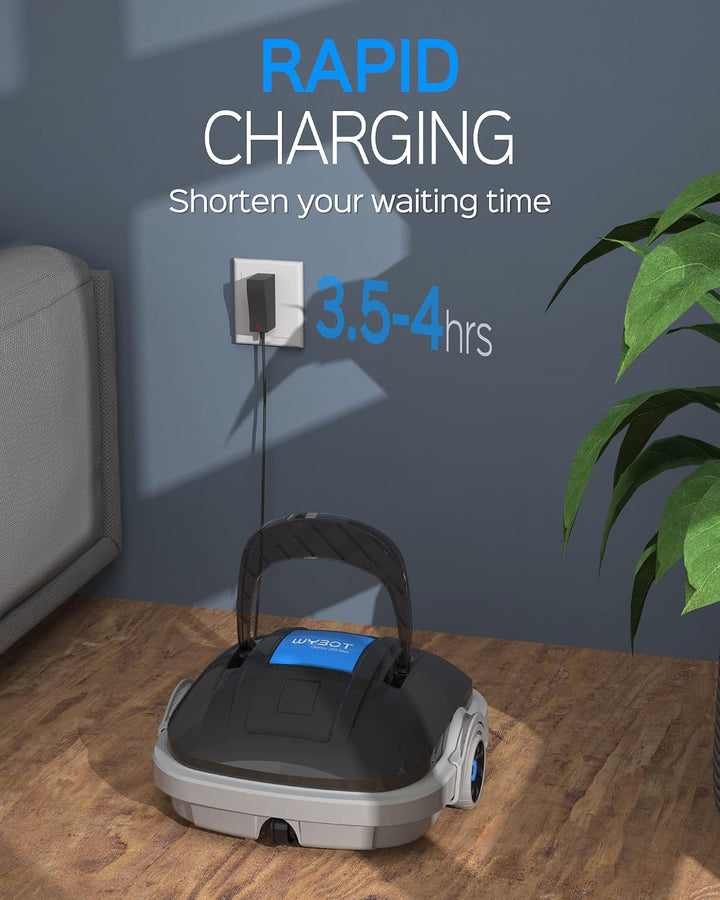 WYBOT Poolroboter Akku, Poolsauger für 100 Minuten Betriebsdauer, Auto-Parken, Starke Saugkraft, Zwe