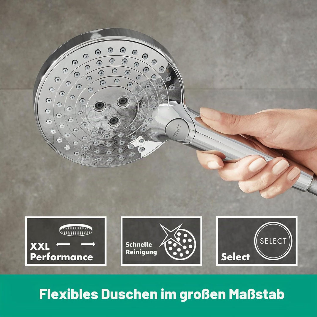 hansgrohe Duschkopf Raindance Select S, Duschbrause wassersparend, 3 Strahlarten, Antikalk-Funktion,
