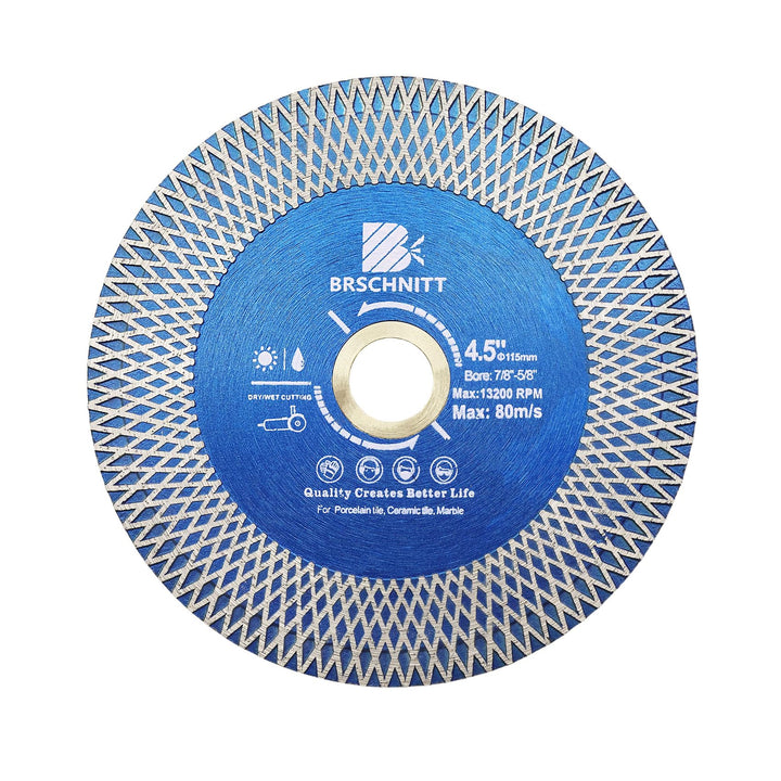 Diamant Trennscheibe 115mm - BRSCHNITT Doppelseitig zum Schneiden und Schleifen für Keramik, Fliesen