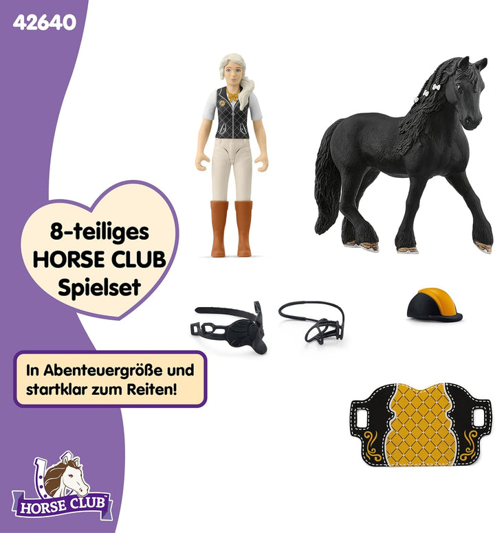 SCHLEICH Horse Club | Tori & Princess 42640 | bewegliche Mädchenfigur mit Pferd, Sattel, Zaumzeug &