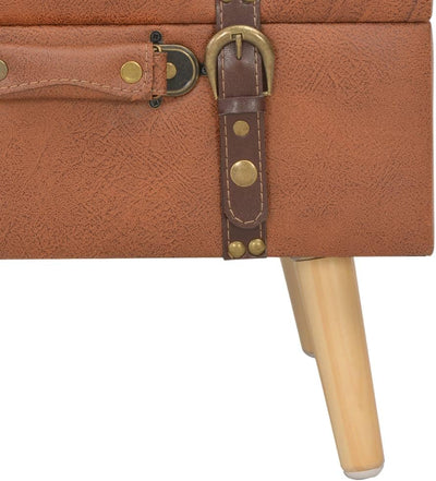 MNISDFL Sitzbank Stauraum Hocker mit Stauraum Sitztruhe Hocker mit Stauraum 40 cm Hellbraun Kunstled