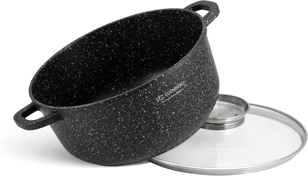 Edenberg Marmor-Keramik-Töpfen - Ideal für Gas-, Elektro-, Halogen-, Keramik- und Induktionsherde (E