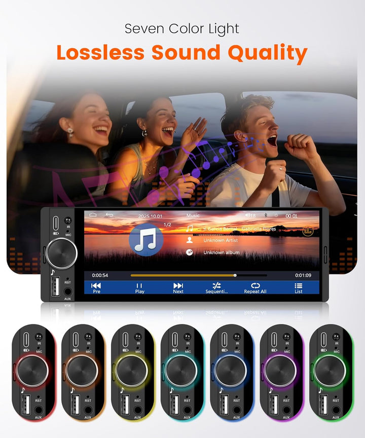 Rimoody Autoradio 1 Din 6,28 Zoll mit Wireless CarPlay - Android Auto, Bluetooth 5.2, In-Cell Displa