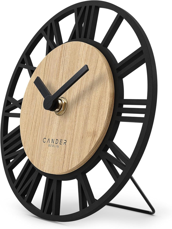 Cander Berlin MNU 2717 R Wanduhr Tischuhr lautlos 17 cm ohne Tickgeräusche analog Wohnzimmer modern