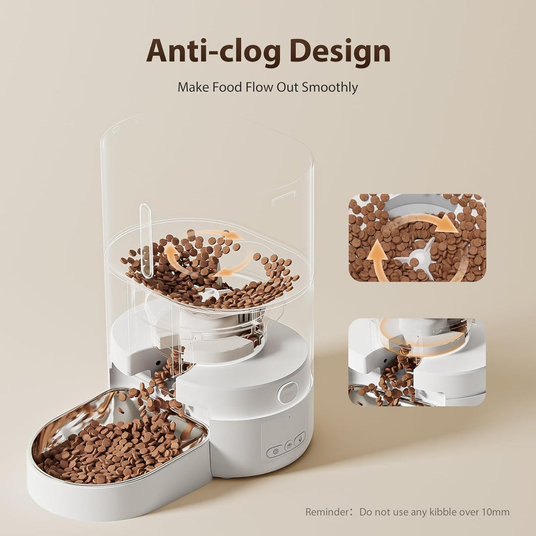 Futterautomat Katze, DUDUPET 4L Automatischer Futterspender Katze, 2.4G WiFi-Fernbedienung, duale St